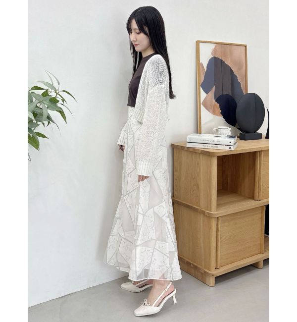 MERCURYDUO「スカシ編ミラメコンボレロカーディガン」|カーディガン|