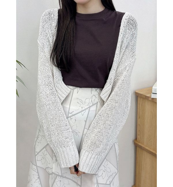 MERCURYDUO「スカシ編ミラメコンボレロカーディガン」|カーディガン|