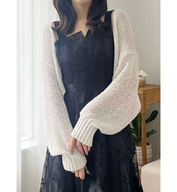 MERCURYDUO「スカシ編ミラメコンボレロカーディガン」|カーディガン|