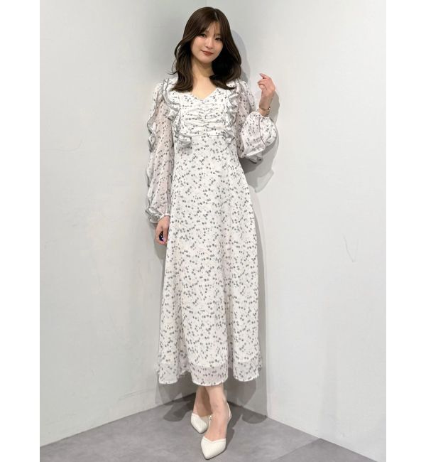 MERCURYDUO「ダブルラッフルバイカラーパイピングワンピース」|ワンピース|