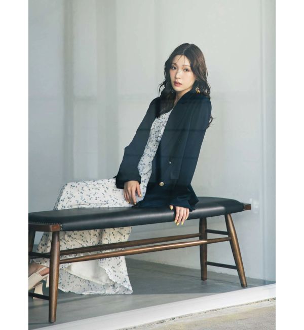 MERCURYDUO「ダブルラッフルバイカラーパイピングワンピース」|ワンピース|