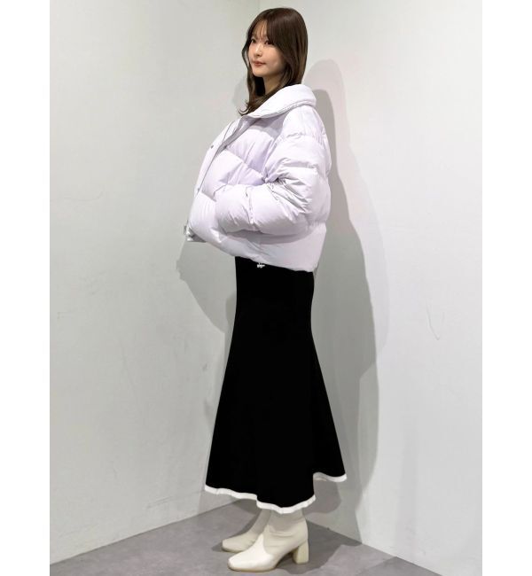 MERCURYDUO「バイカラーリボンリブニットワンピース」|ワンピース|