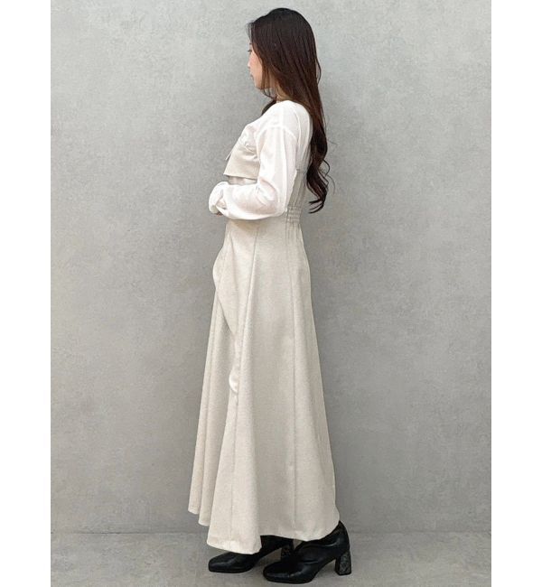 MERCURYDUO「異素材ドッキングラップワンピース」|ワンピース|