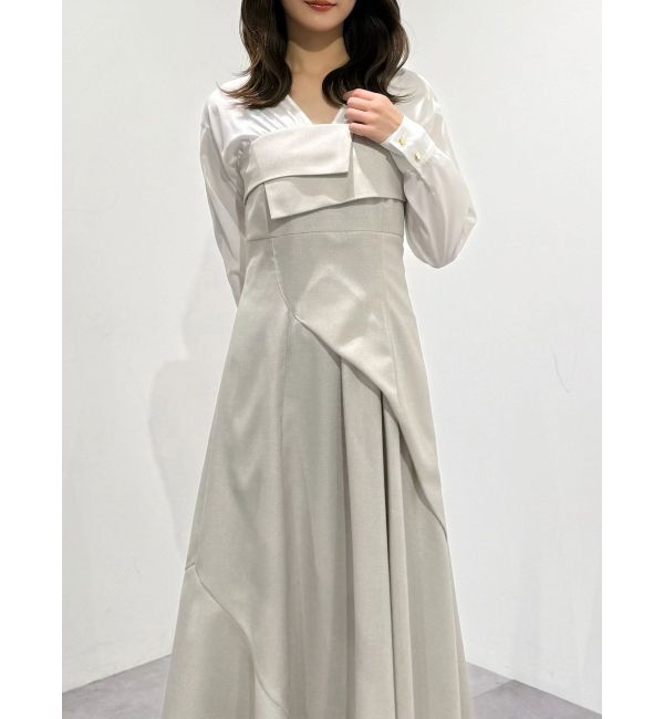 MERCURYDUO「異素材ドッキングラップワンピース」|ワンピース|