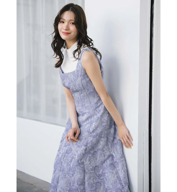 MERCURYDUO「ジャカードフィットアンドフレアジャンスカ」|ワンピース|