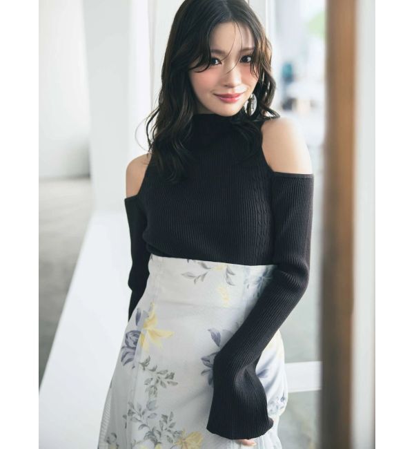 MERCURYDUO「花柄バックレースアップフレアスカート」|スカート|