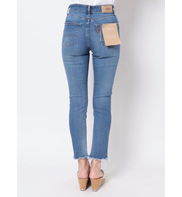 Ungrid「ハイウエストフレイドヘムストスリ」|デニム|