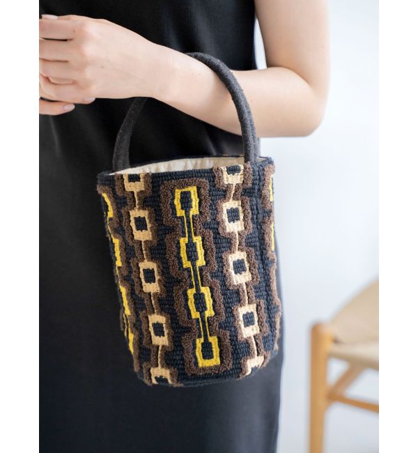 Ungrid「beej別注 エンブロイダリーバッグ」|ハンドバッグ|ダークブラウン