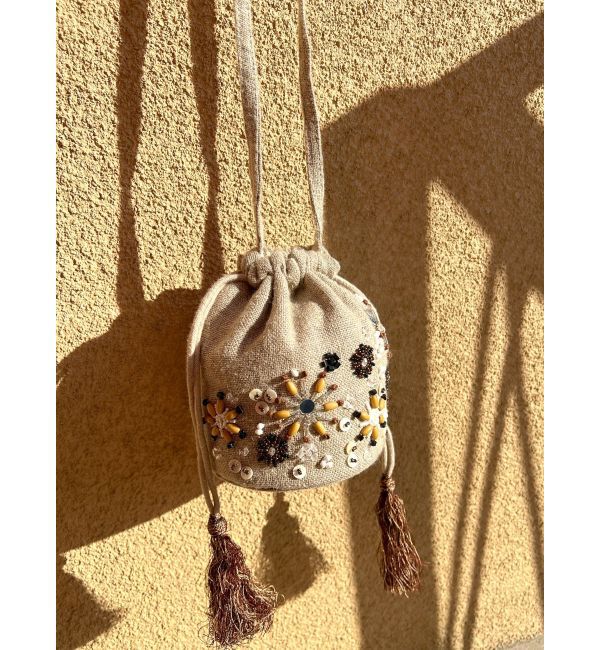 Ungrid「ビジュー巾着バッグ」|ハンドバッグ|