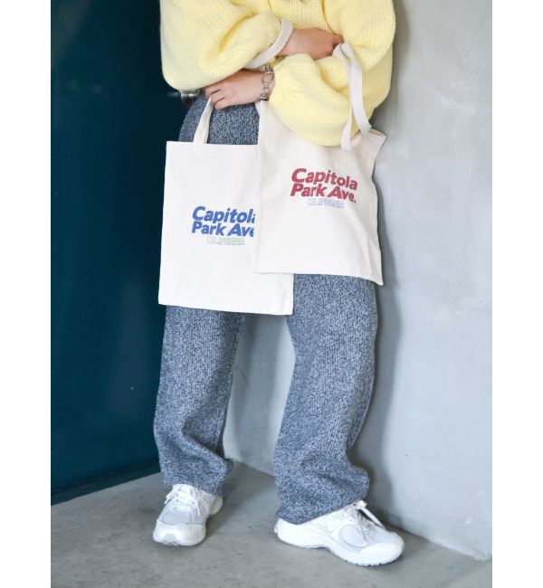 Ungrid「キャンバスロゴトートバッグ」|トートバッグ|ブルー