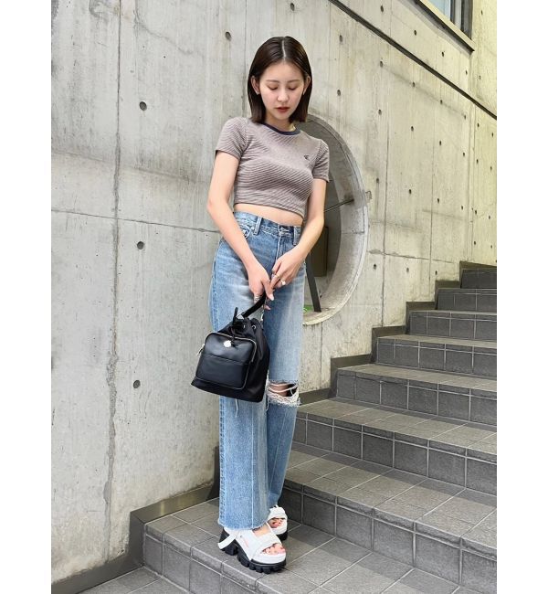 EVRIS「ボーダーコンパクトTシャツ」|Tシャツ・カットソー|