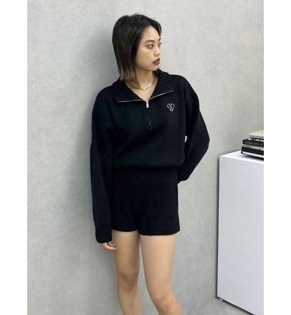 EVRIS「ワンポイントロゴニットロンパース」|オールインワン|