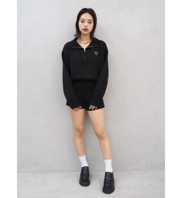 EVRIS「ワンポイントロゴニットロンパース」|オールインワン|