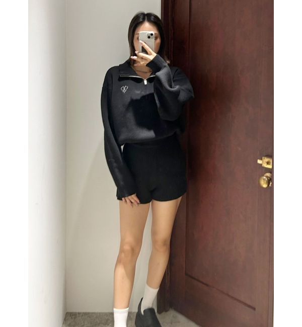 EVRIS「ワンポイントロゴニットロンパース」|オールインワン|