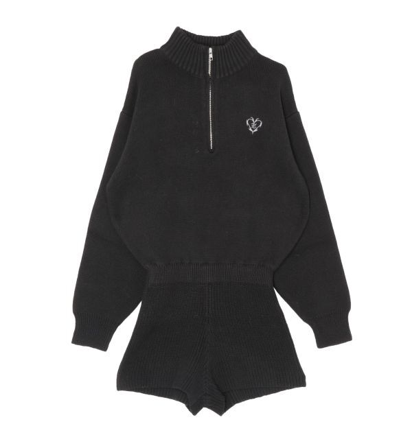 EVRIS「ワンポイントロゴニットロンパース」|オールインワン|