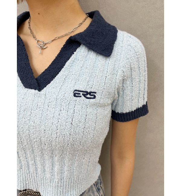 EVRIS「ワンポイントポロニットトップス」|ニット・セーター|