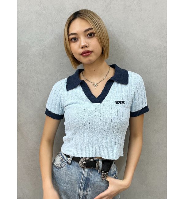 EVRIS「ワンポイントポロニットトップス」|ニット・セーター|