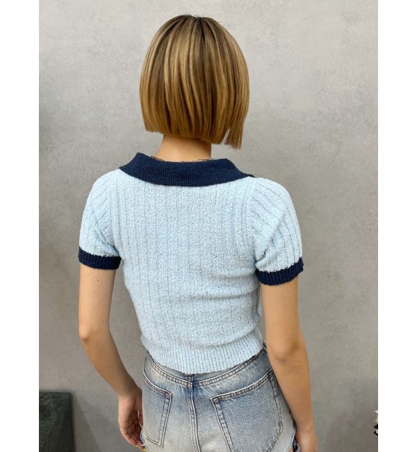 EVRIS「ワンポイントポロニットトップス」|ニット・セーター|