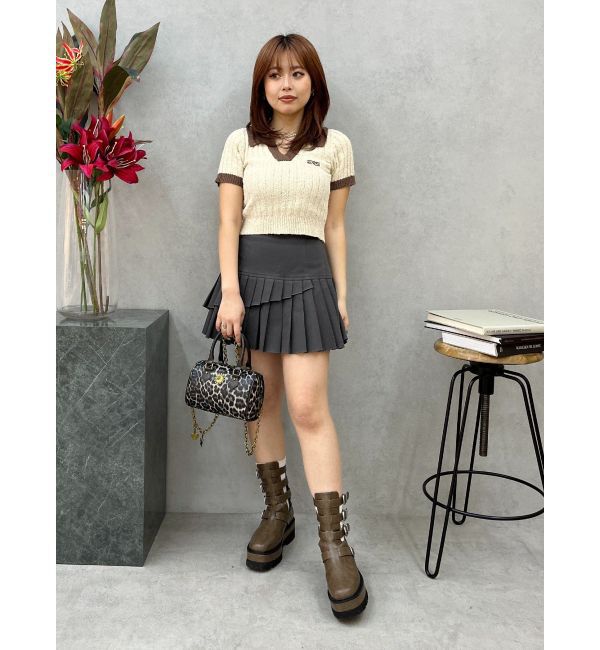 EVRIS「ワンポイントポロニットトップス」|ニット・セーター|