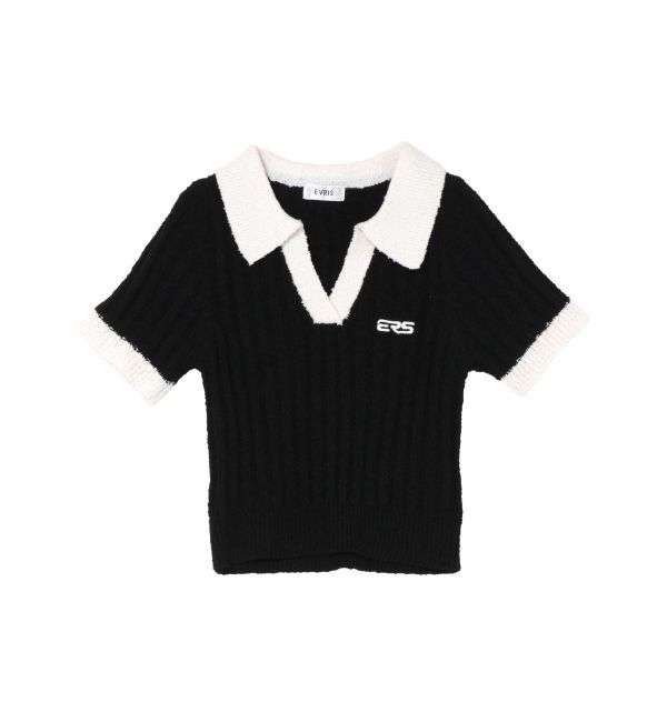 EVRIS「ワンポイントポロニットトップス」|ニット・セーター|