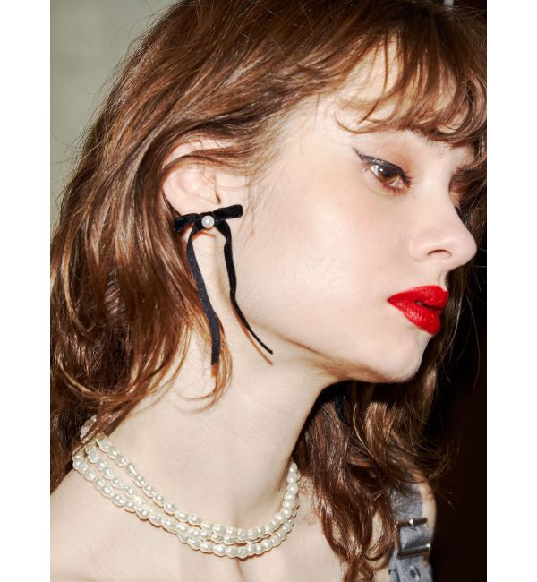 jouetie「パールリボンピアス」|ピアス|