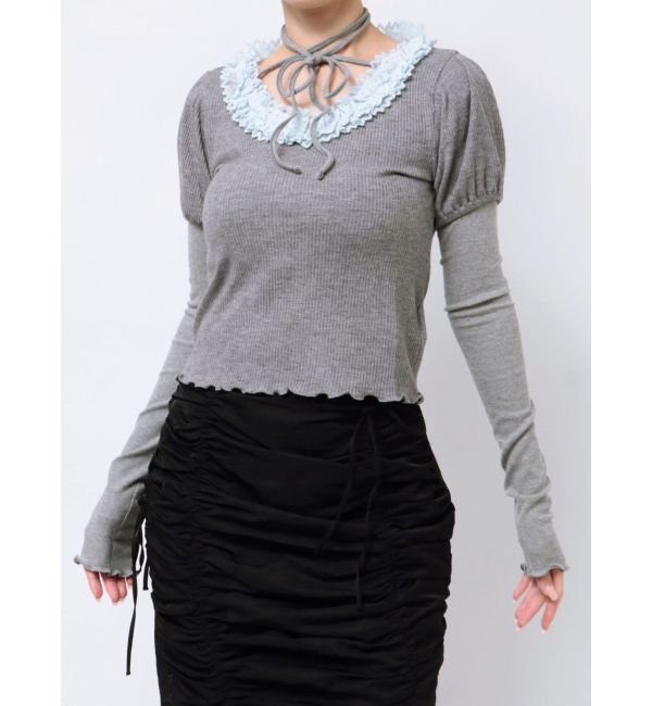 jouetie「フリルネックレイヤードトップス」|Tシャツ・カットソー|