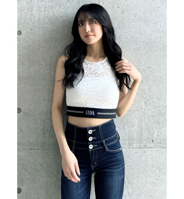 GYDA「GYDAラインバンテージレースTOPS」|Tシャツ・カットソー|オフホワイト