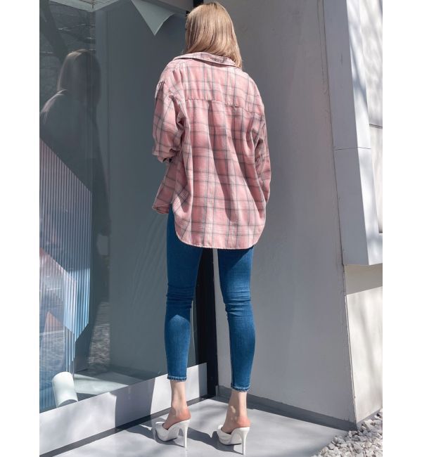 GYDA「check fabric processing シャツ」|シャツ・ブラウス|