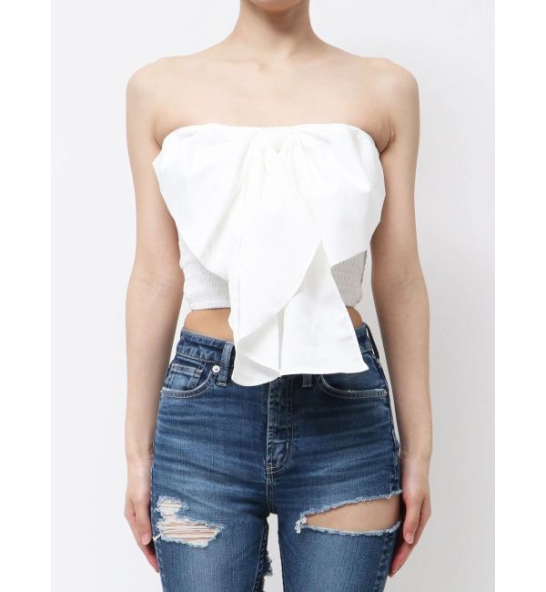 GYDA「ビジューストーンストラップ2WAYリボンブラウス」|シャツ・ブラウス|