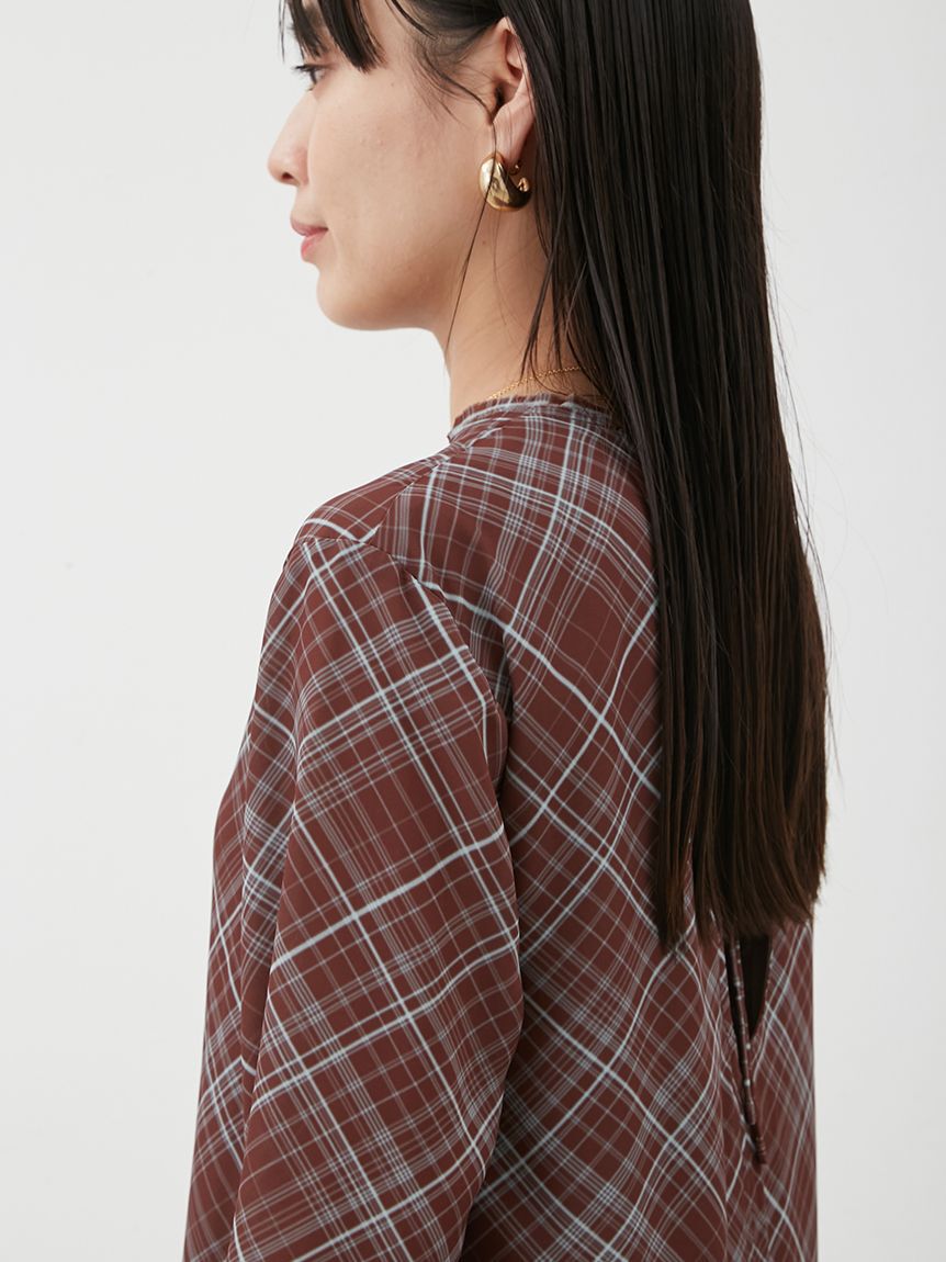 Mila Owen「バックオープンチェックプリントワンピース」|ワンピース|