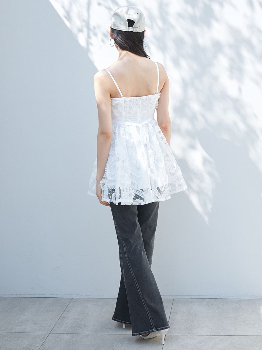 SNIDEL「チュールペプラムブラウス」|シャツ・ブラウス|