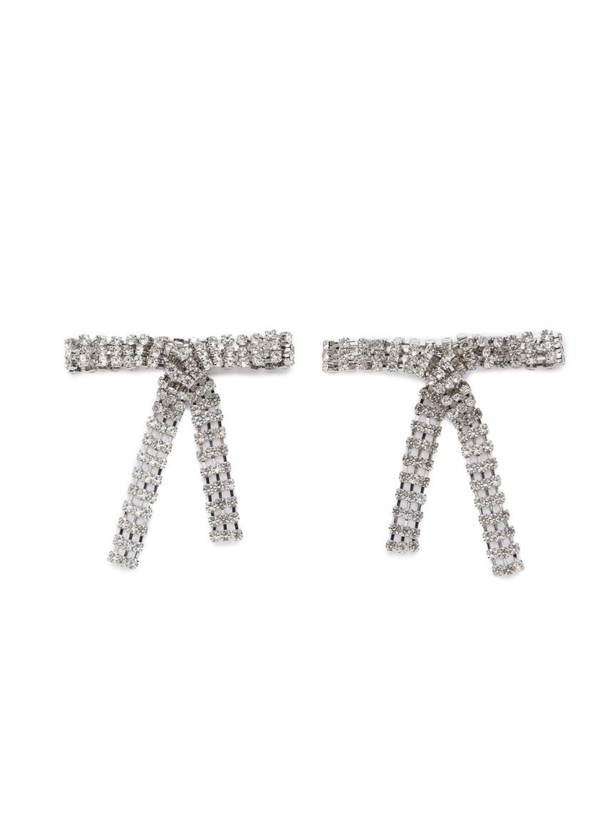 SNIDEL「スウェイビジューリボンピアス」|ピアス|