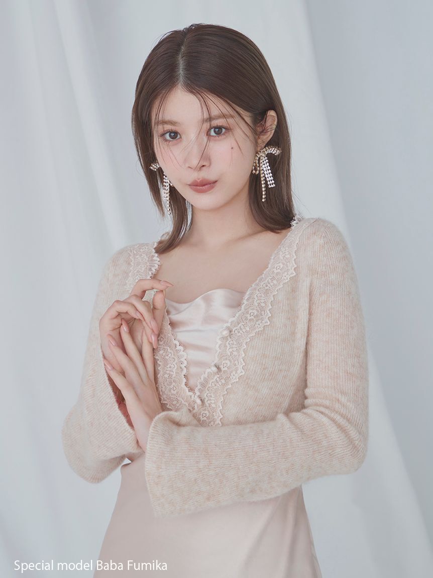 SNIDEL「スウェイビジューリボンピアス」|ピアス|