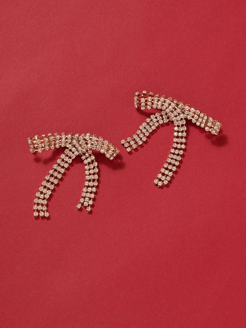 SNIDEL「スウェイビジューリボンピアス」|ピアス|