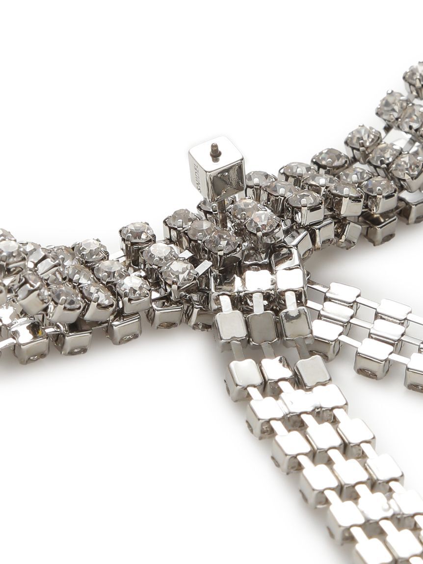 SNIDEL「スウェイビジューリボンピアス」|ピアス|