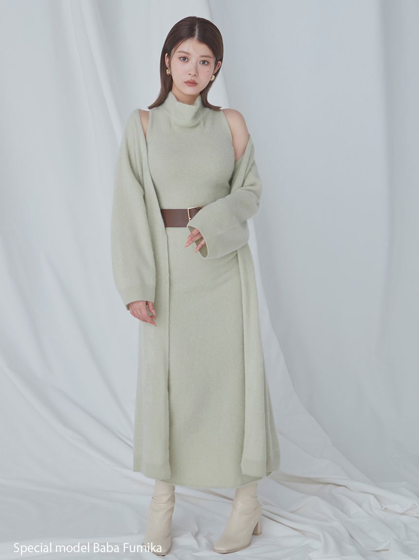 SNIDEL「【HIGH QUALITY】メリノウールニットロングコート」|チェスターコート|