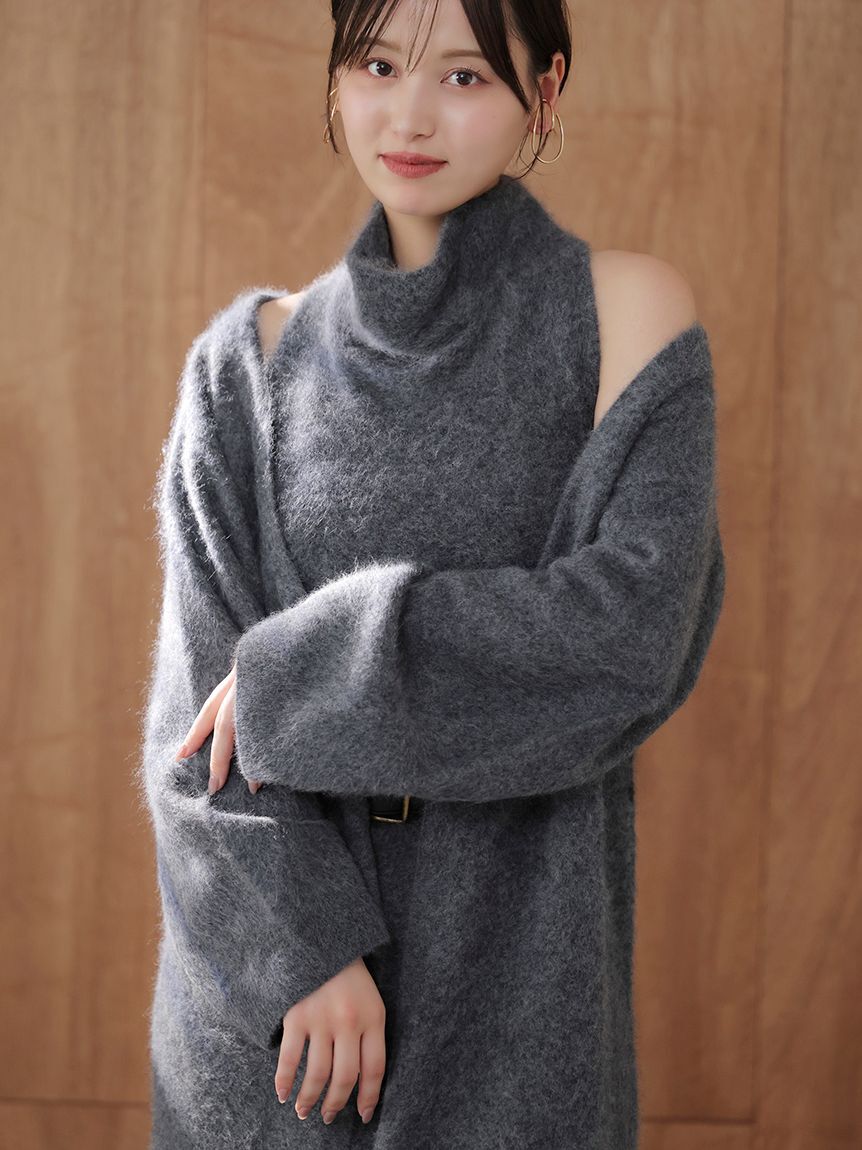 SNIDEL「【HIGH QUALITY】メリノウールニットロングコート」|チェスターコート|