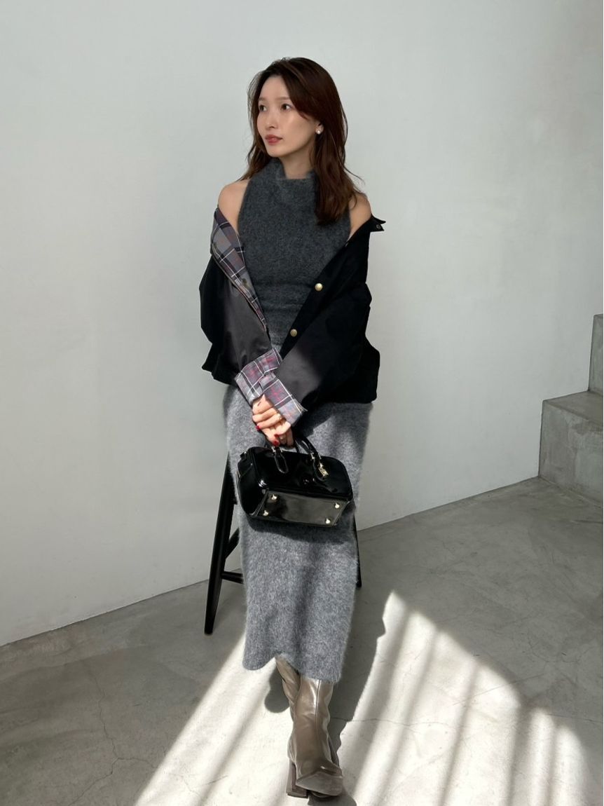 SNIDEL「【HIGH QUALITY】メリノウールアメスリニットワンピース」|ワンピース|