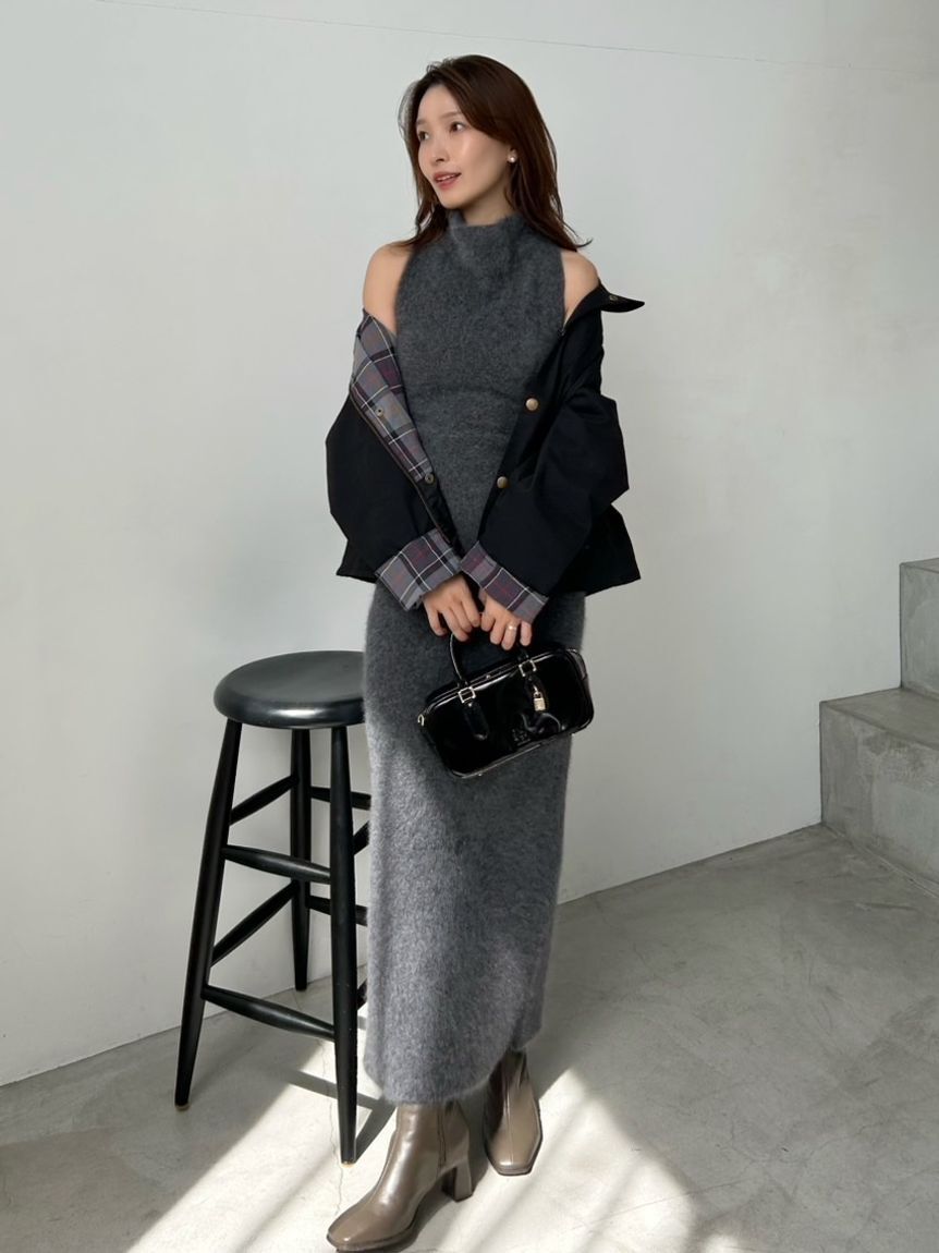 SNIDEL「【HIGH QUALITY】メリノウールアメスリニットワンピース」|ワンピース|