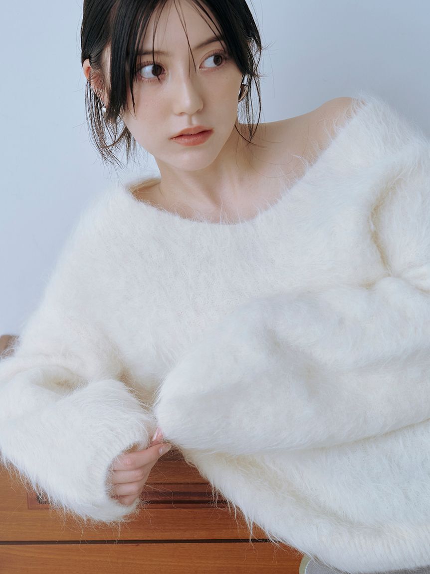 SNIDEL「【HIGH QUALITY】スリアルパカVネックプルオーバー」|ニット・セーター|