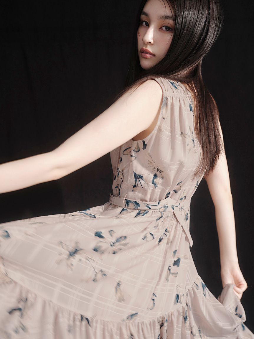 FRAY I.D「フラワープリントカシュクールワンピース／接触冷感」|ワンピース|