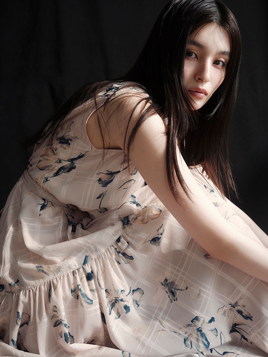 FRAY I.D「フラワープリントカシュクールワンピース／接触冷感」|ワンピース|