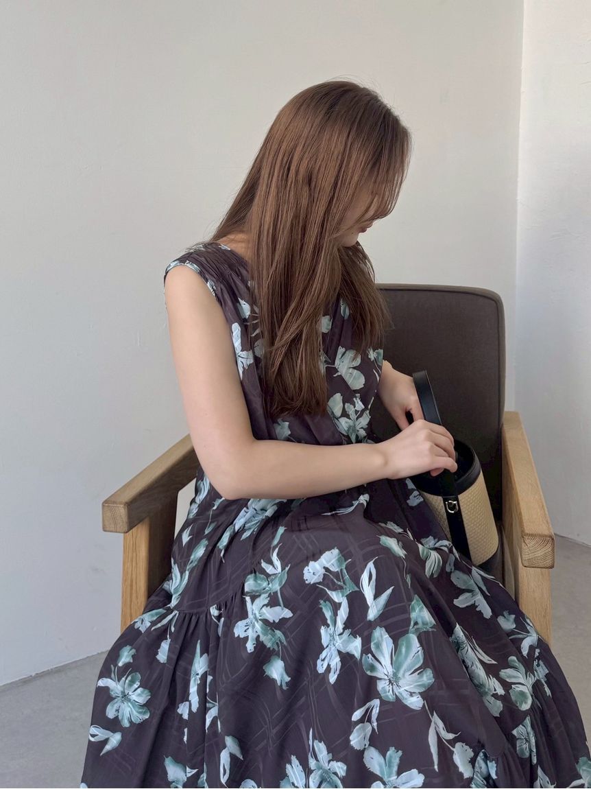 FRAY I.D「フラワープリントカシュクールワンピース／接触冷感」|ワンピース|