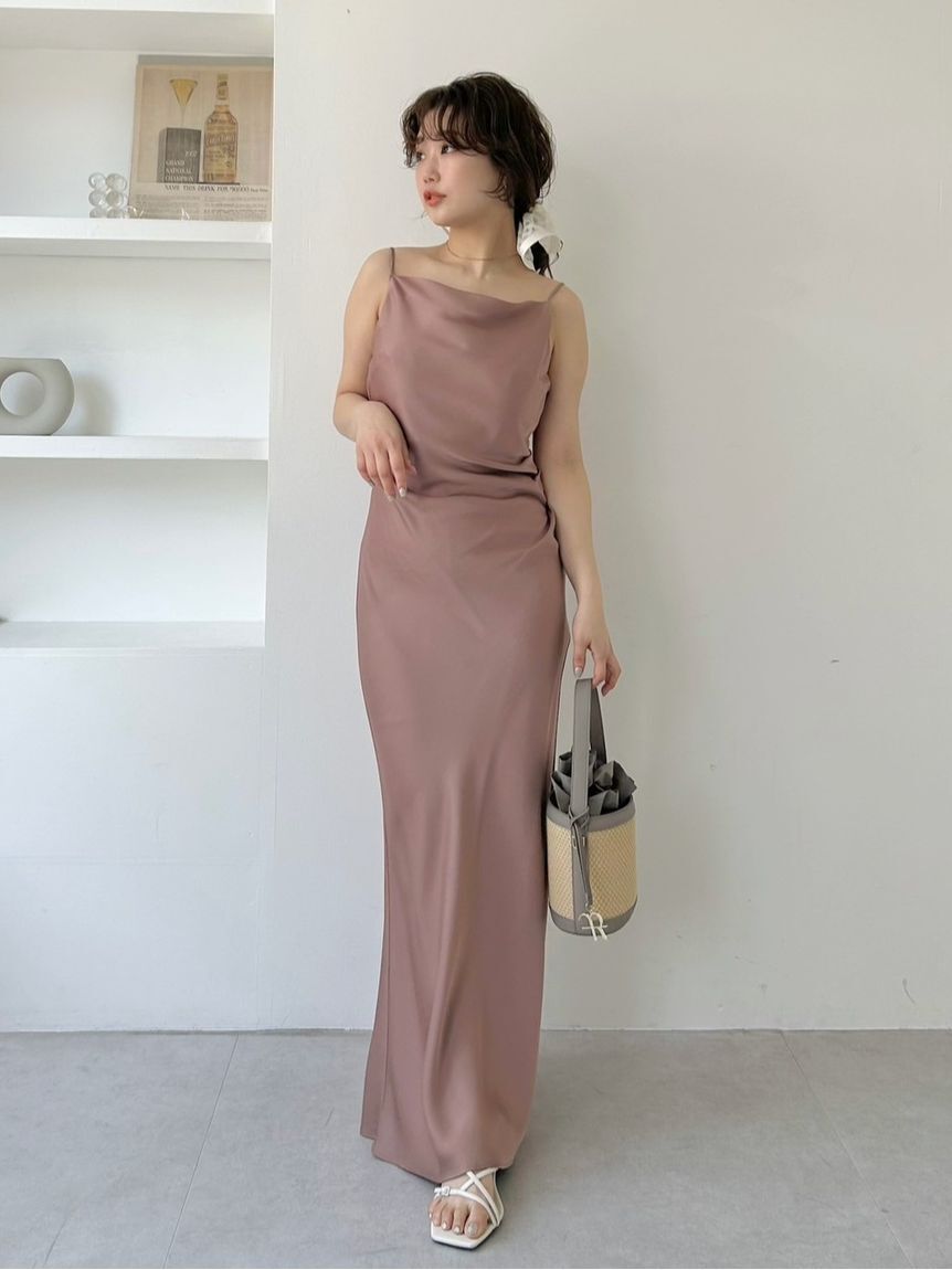 FRAY I.D「ドレープサテンキャミワンピース／ウォッシャブル」|ワンピース|