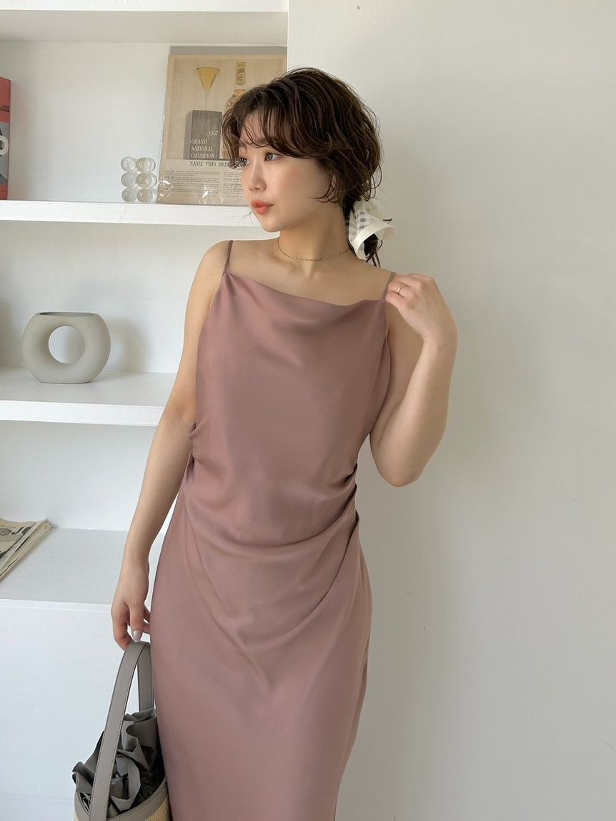 FRAY I.D「ドレープサテンキャミワンピース／ウォッシャブル」|ワンピース|