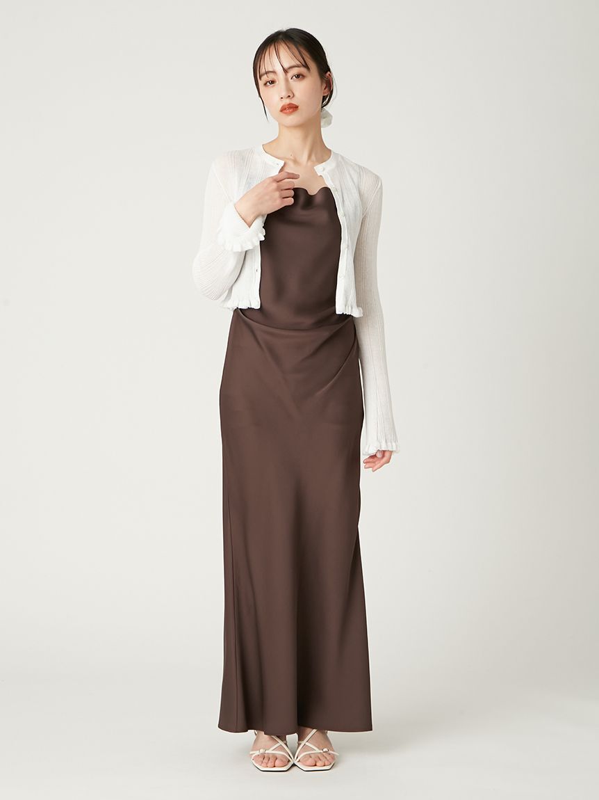 FRAY I.D「ドレープサテンキャミワンピース／ウォッシャブル」|ワンピース|