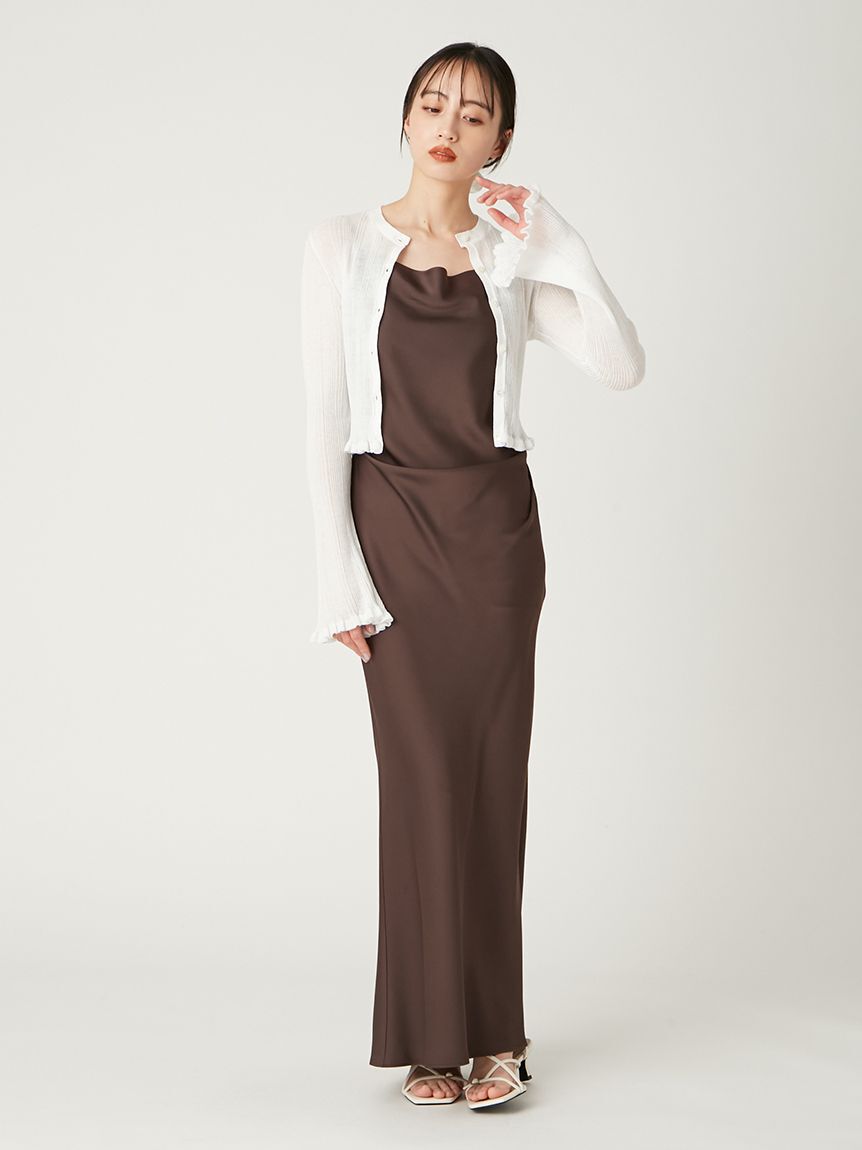 FRAY I.D「ドレープサテンキャミワンピース／ウォッシャブル」|ワンピース|