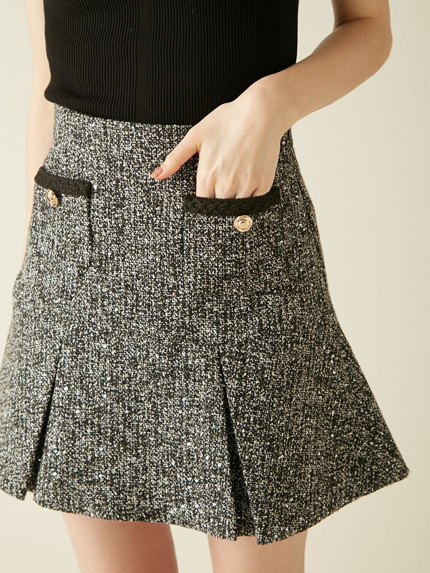 LILY BROWN「ツイードタックミニスカート」|スカート|