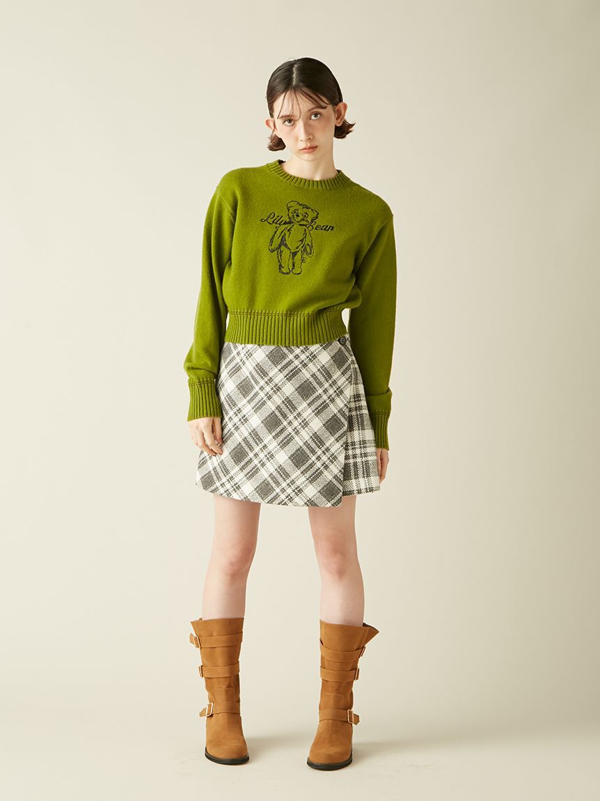 LILY BROWN「Lily Bearエンブロイダリーニットトップス」|ニット・セーター|