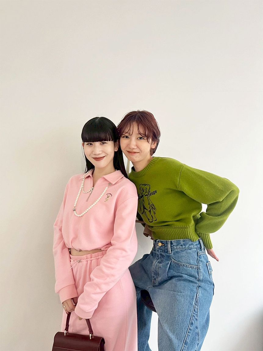 LILY BROWN「Lily Bearエンブロイダリーニットトップス」|ニット・セーター|